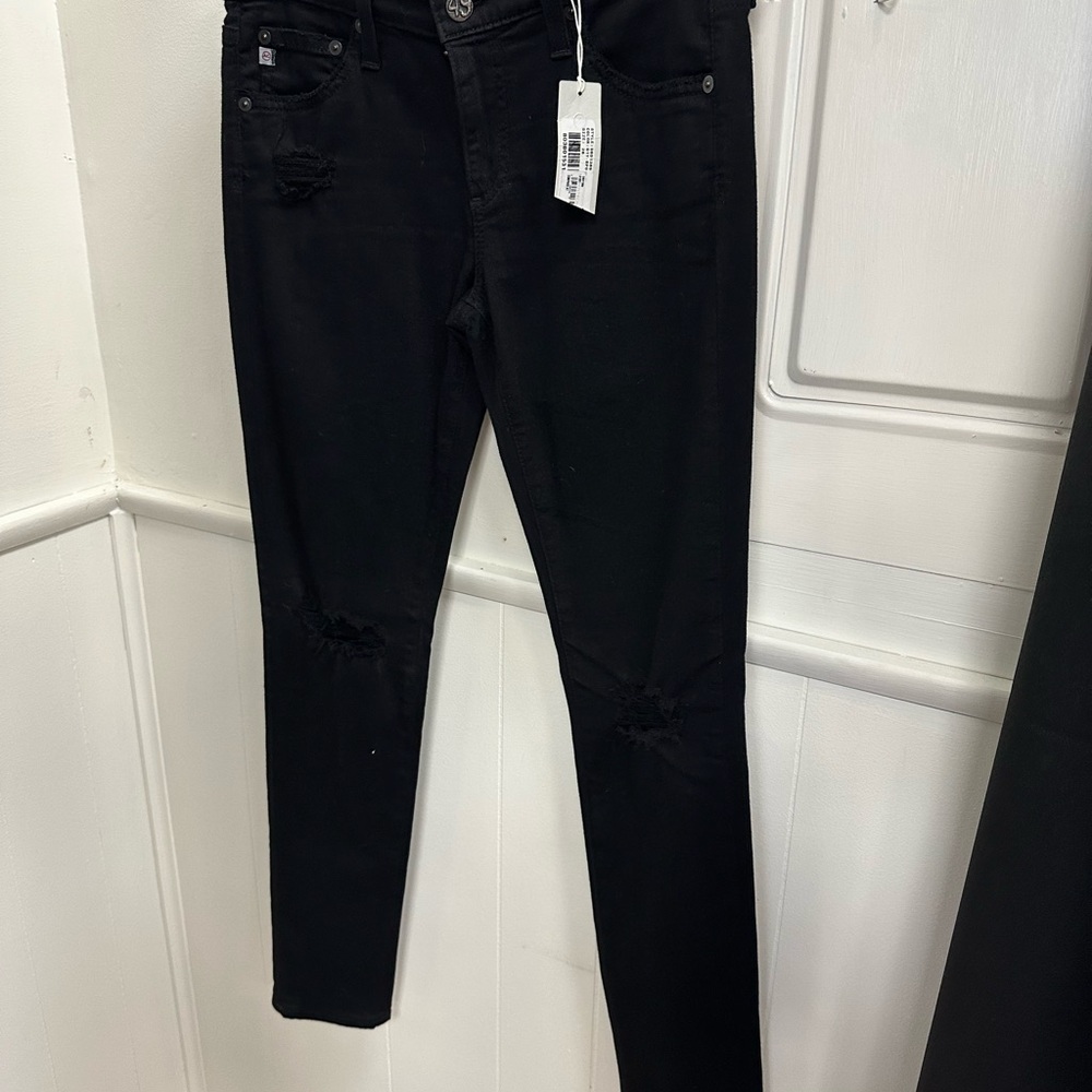 Ag Adriano Goldschmied Black Skinny Jeans Smooth Finish